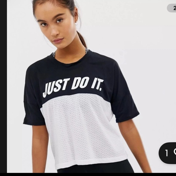 Nike Dri Fit Just Do It Workout Top size Medium - Picture 1 of 7